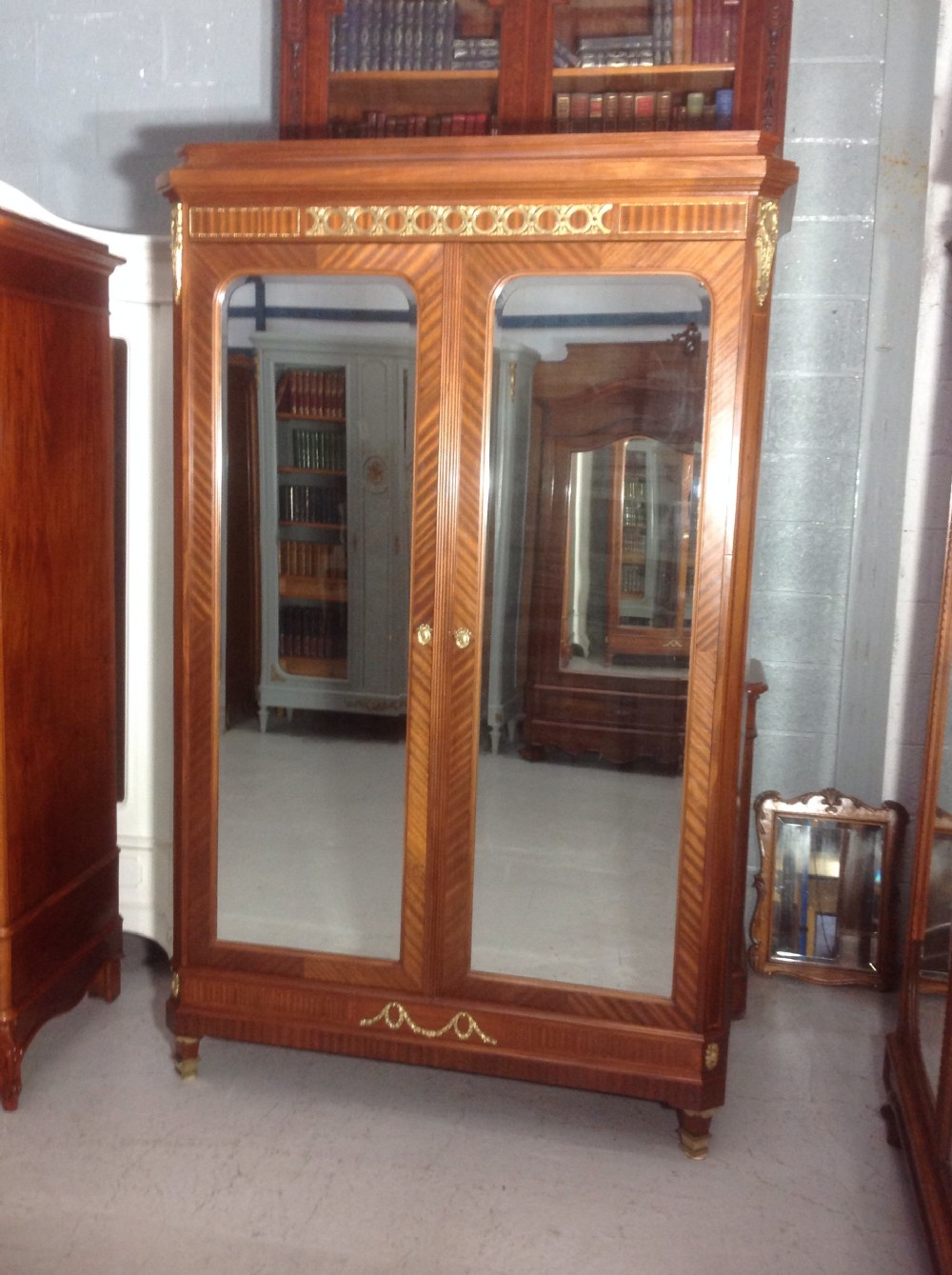 french mahogany empire armoire