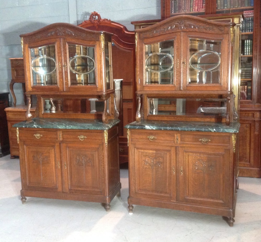 pair of french oak server sideboards