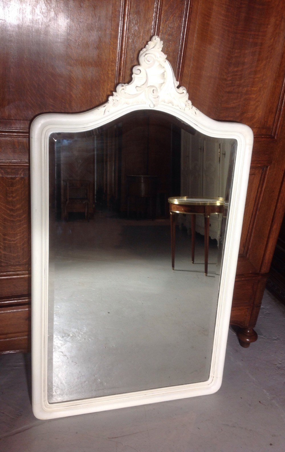 painted carved french wall mirror
