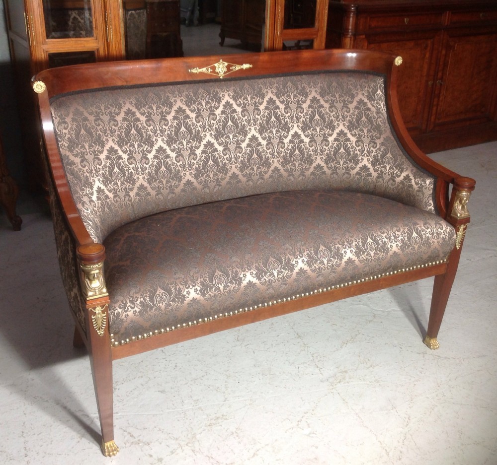 mahogany empire french sofa