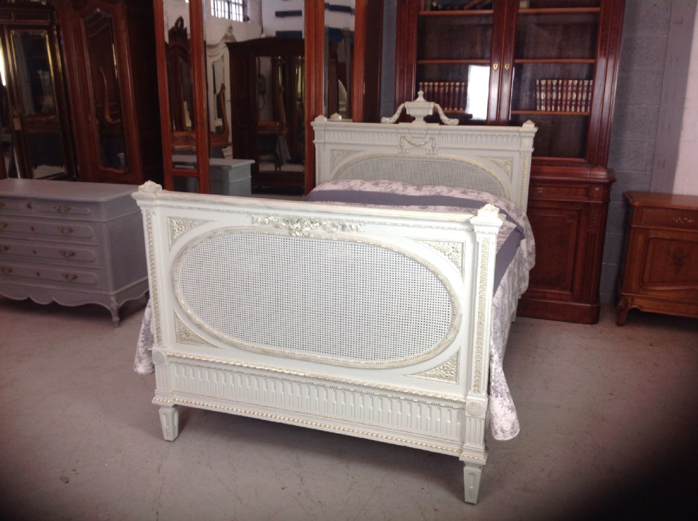 stunning french painted bergere kingsize bed