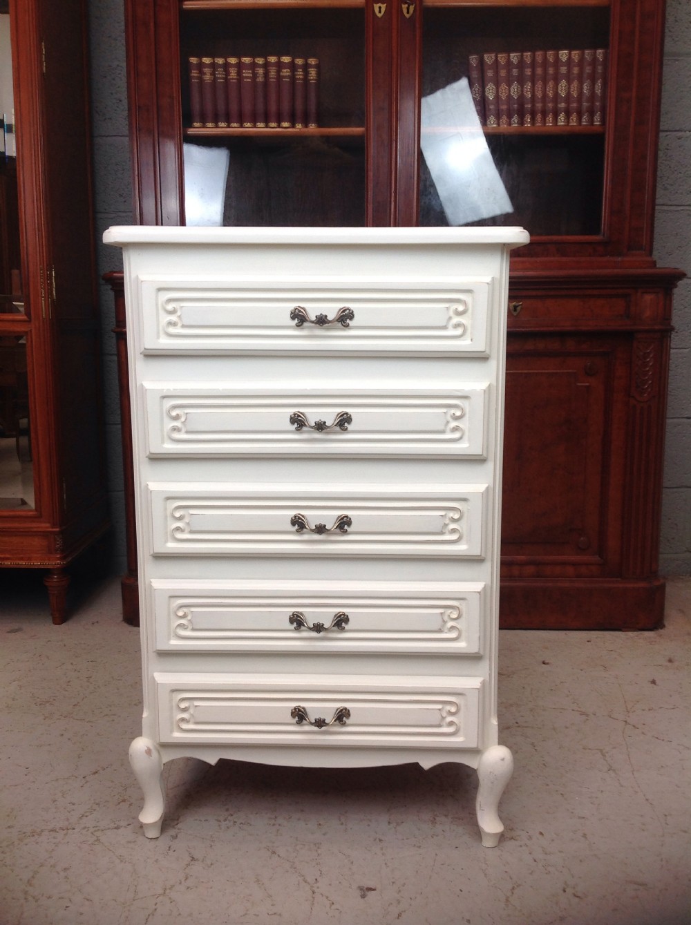 painted french tall chest of drawers
