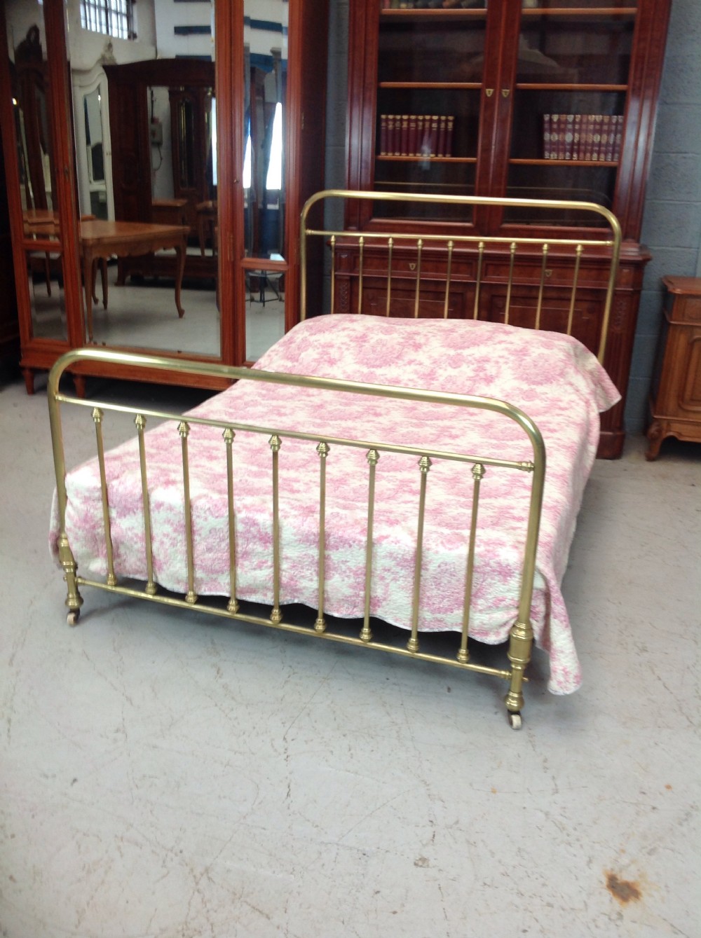 brass french double bed