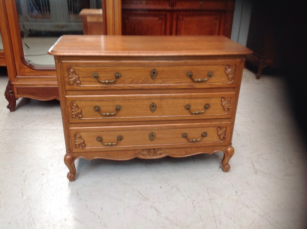 carved french oak chest of drawers