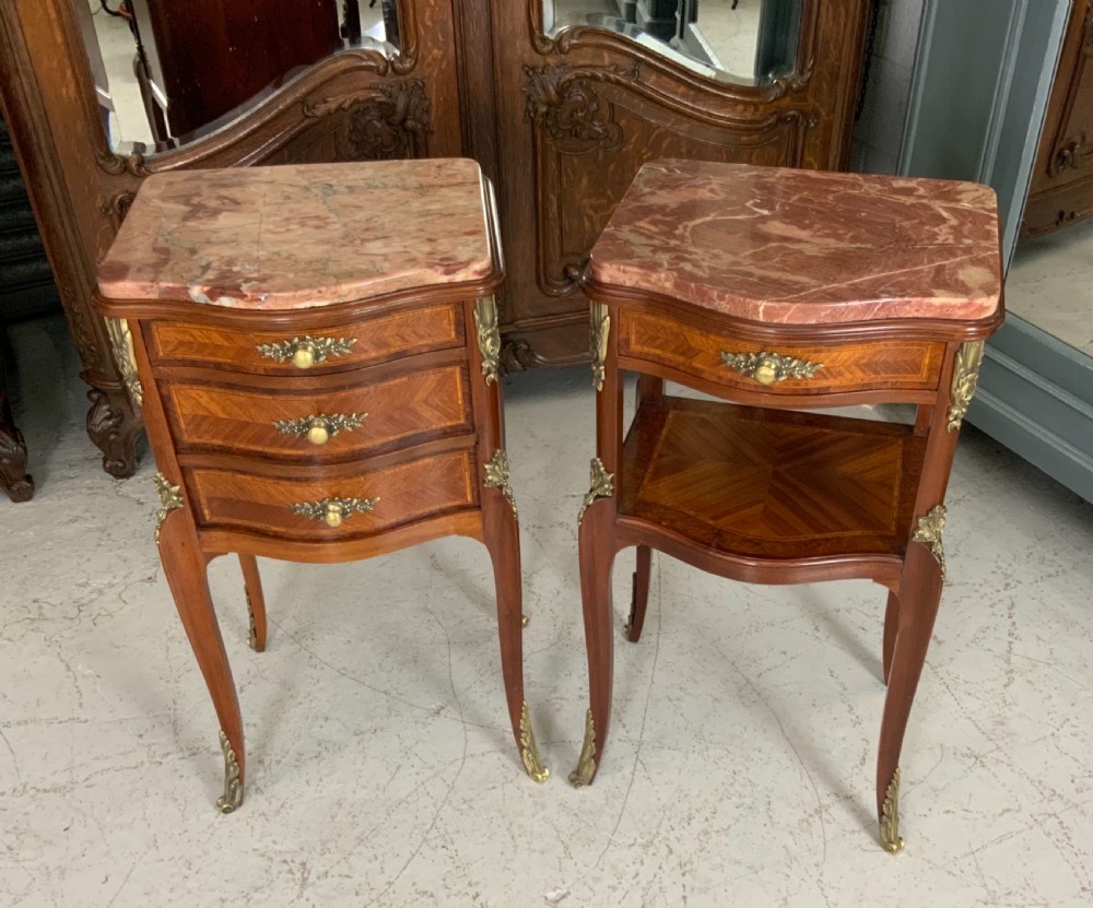 stunning pair of french bedside cabinets