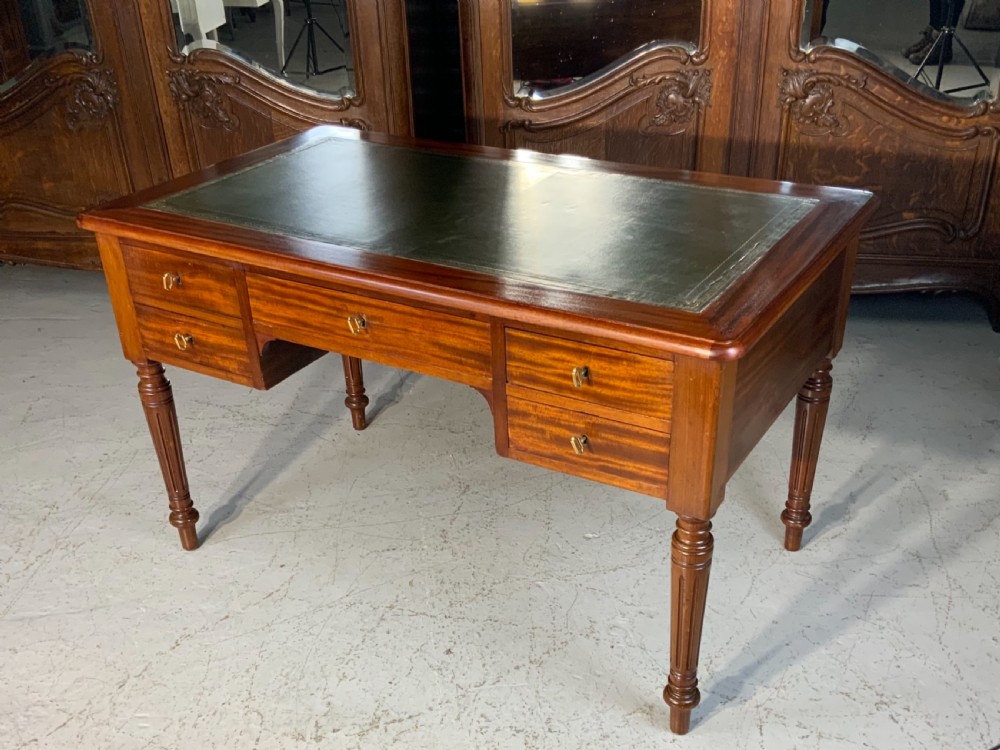 french mahogany leather top desk