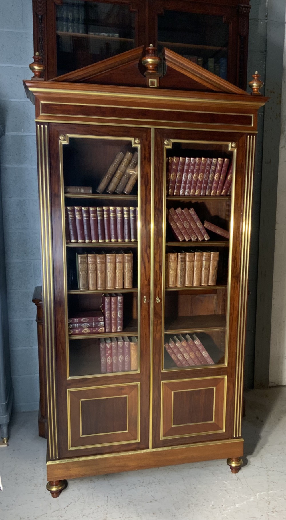 brass and mahogany french bookcase