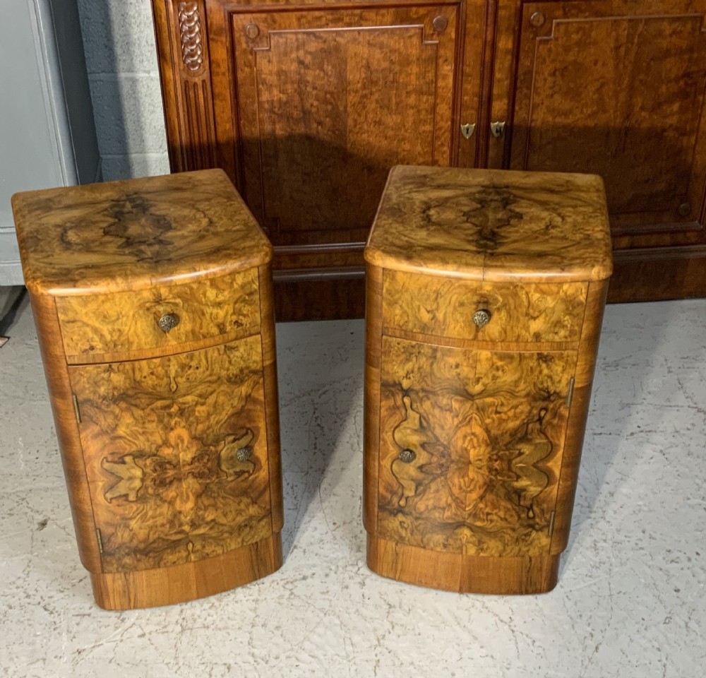 pair of art deco bedside cabinets