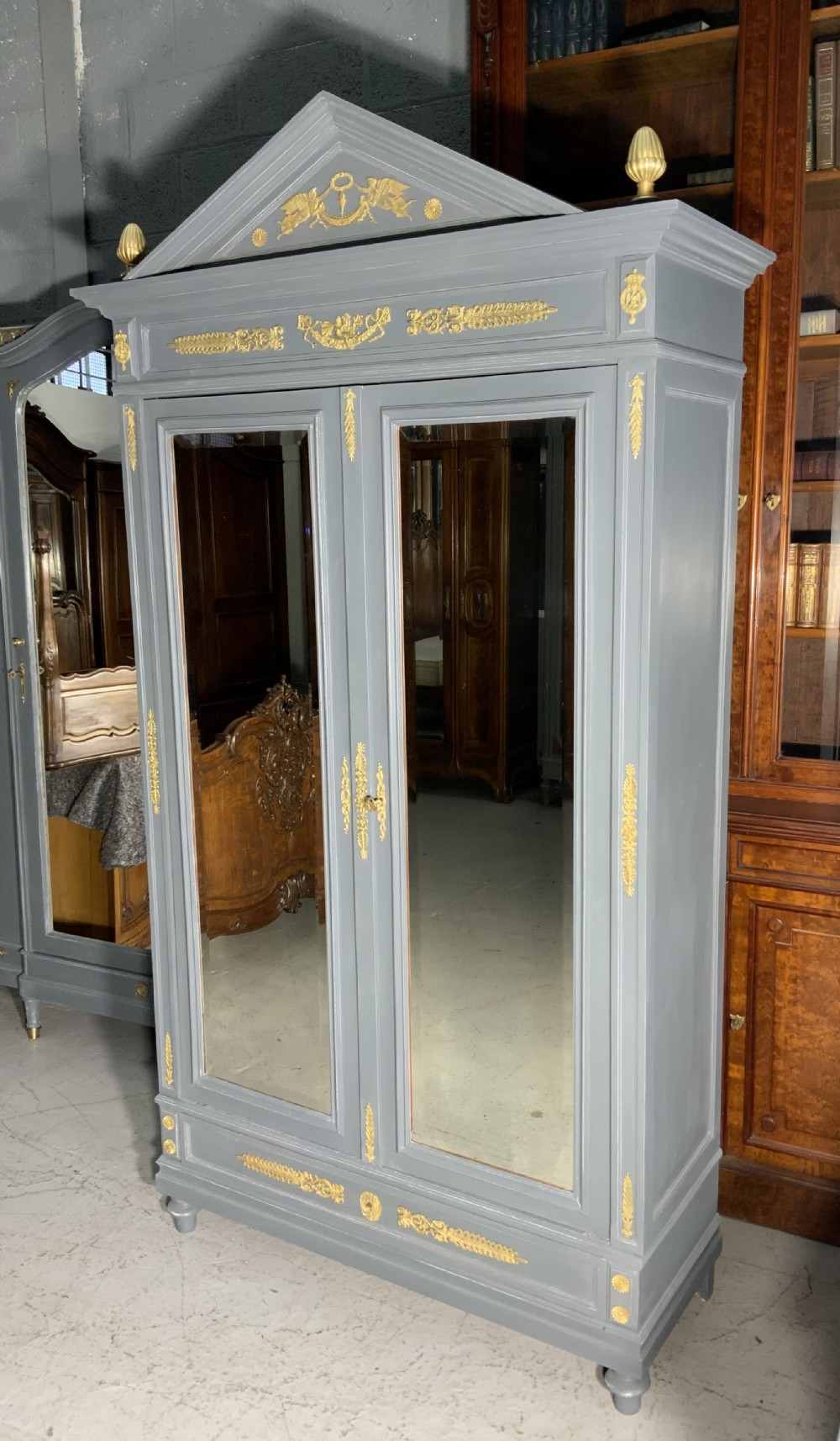 painted french armoire with brass detailing