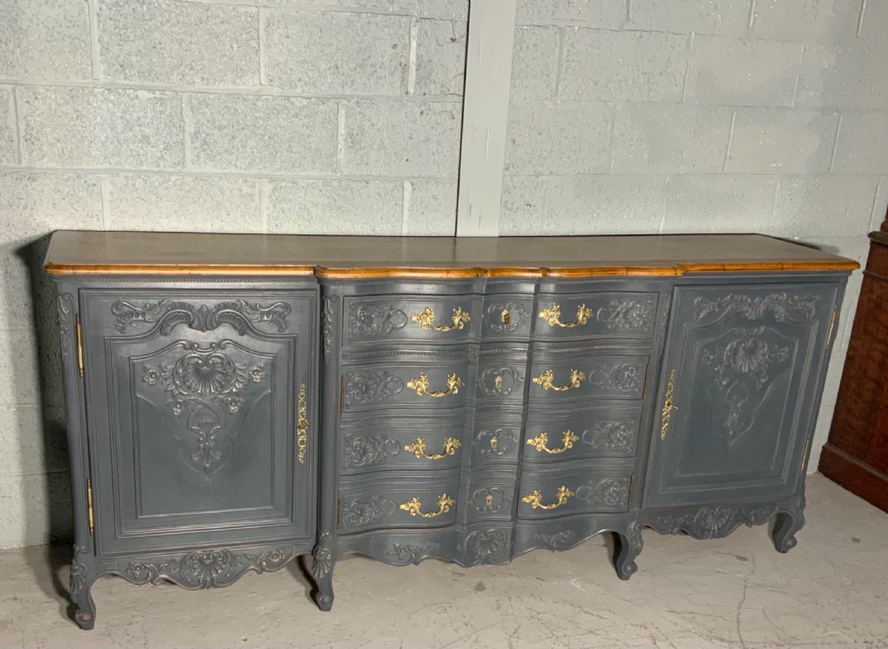painted french carved oak sideboard