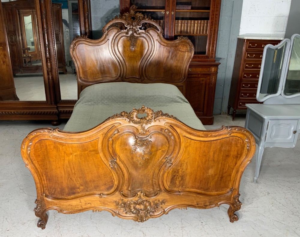 stunning carved walnut french king size bed