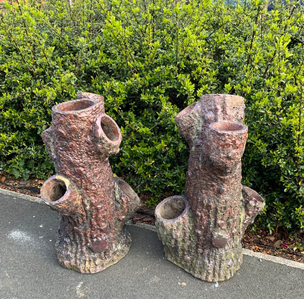 large pair of victorian strawberry planters