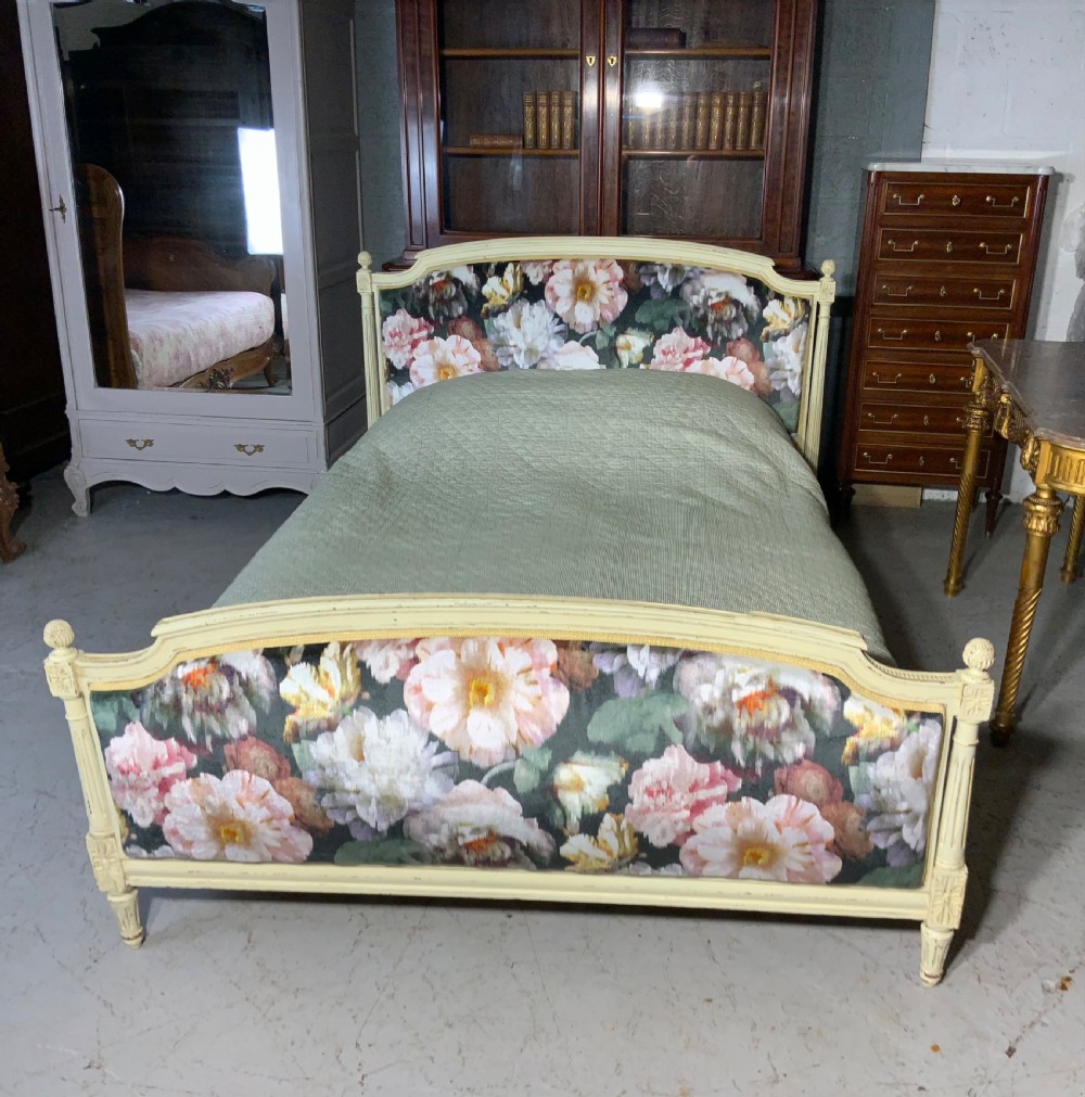 painted french upholstered bed