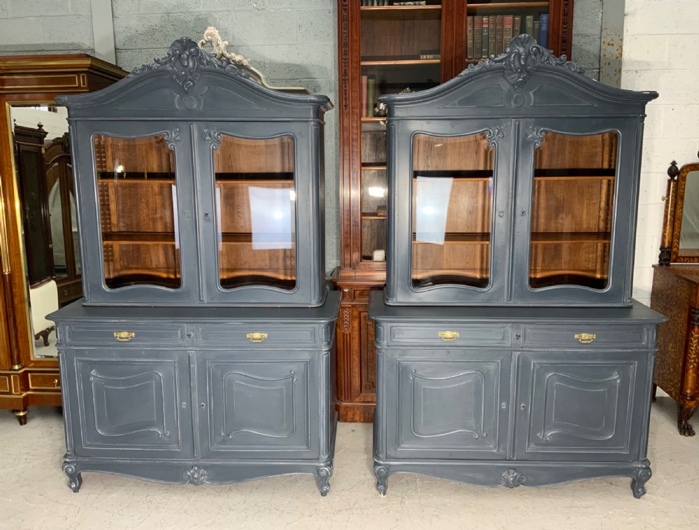 pair of painted french buffet des corps