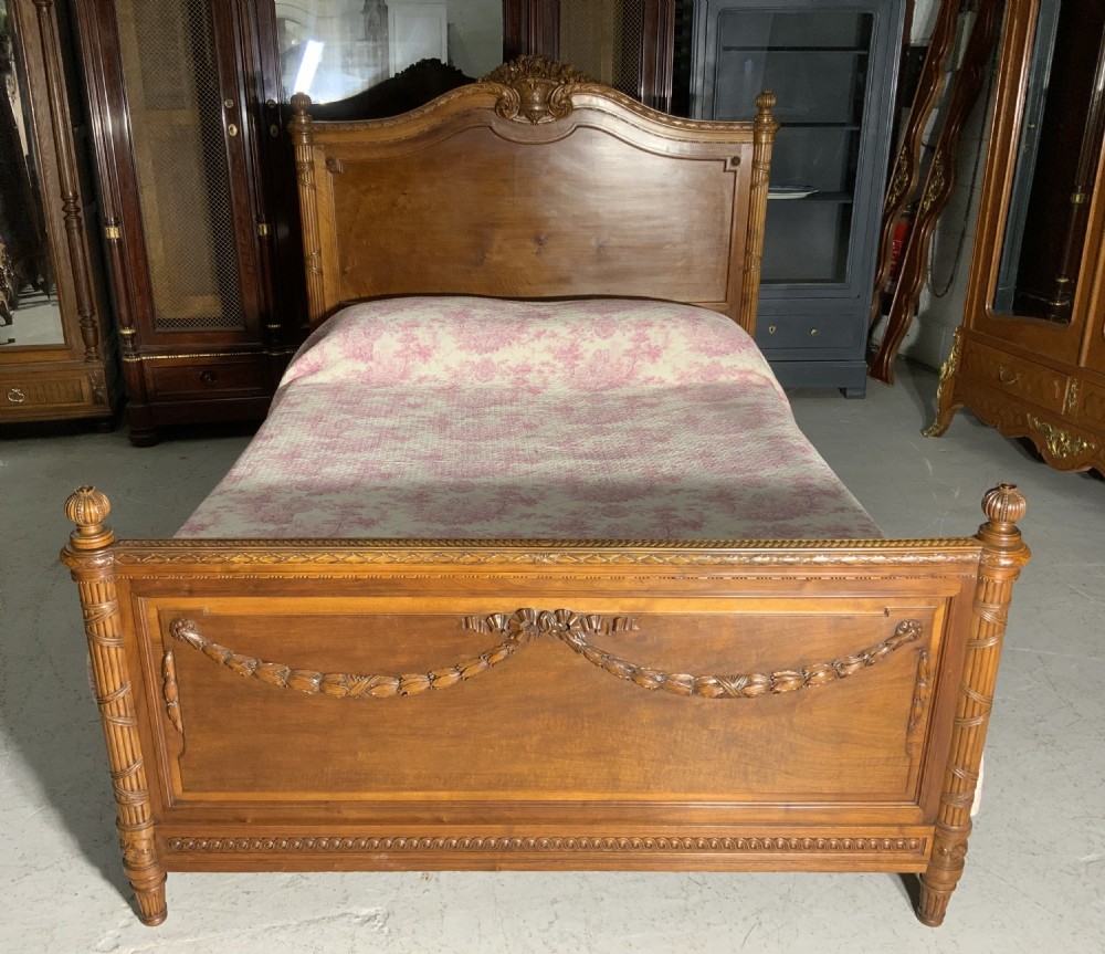 carved mahogany french king size bed