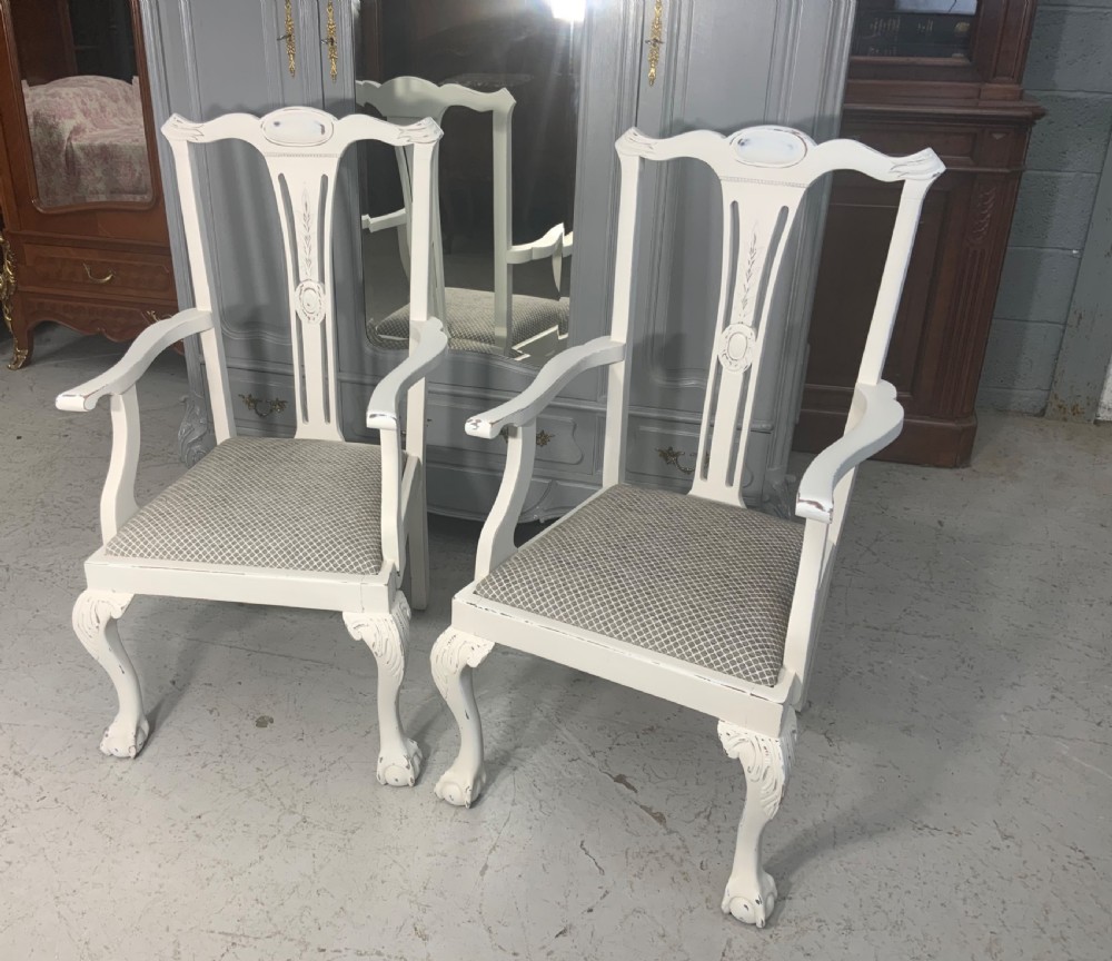 pair of painted carver chairs