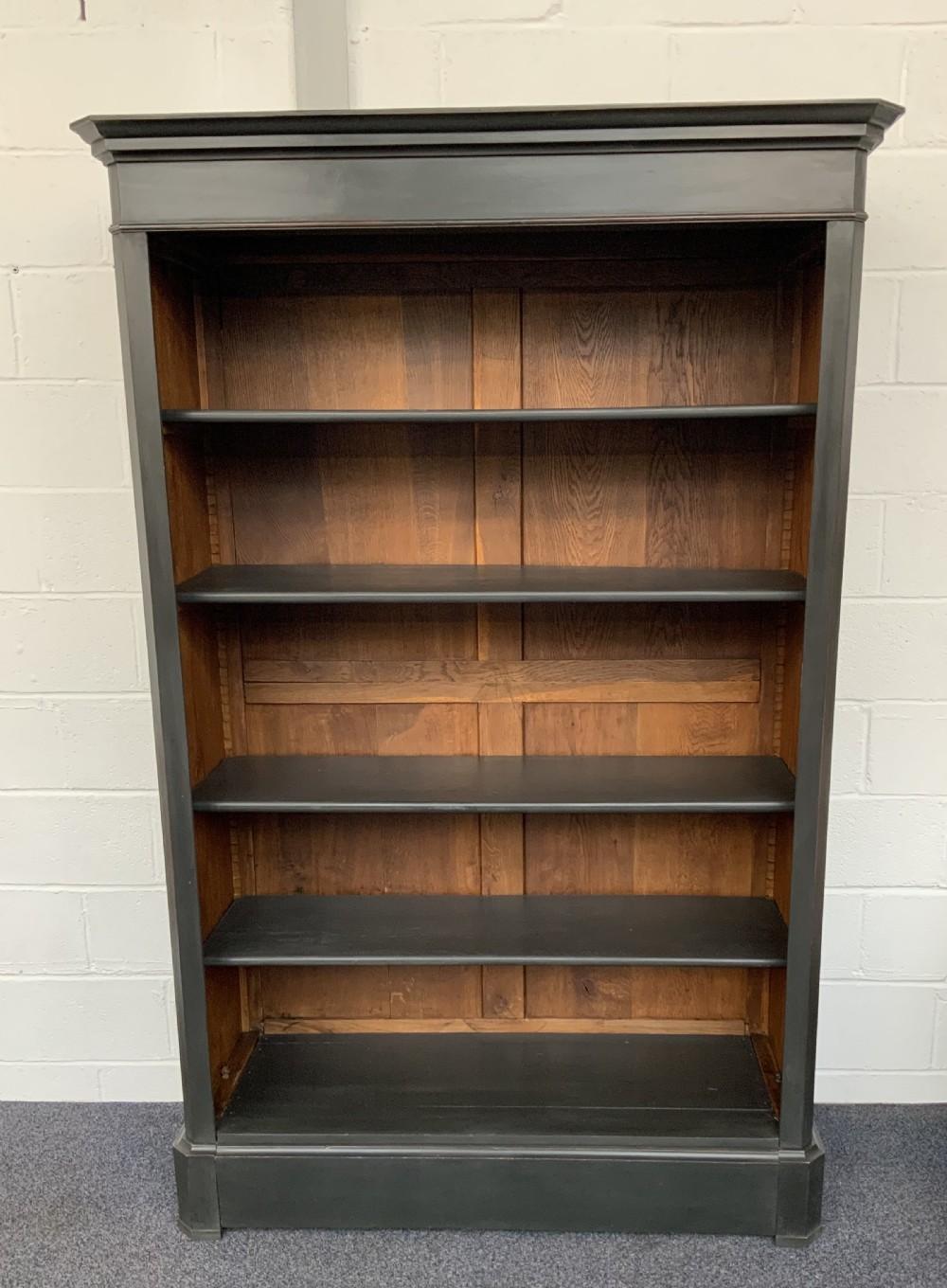 painted french open bookcase