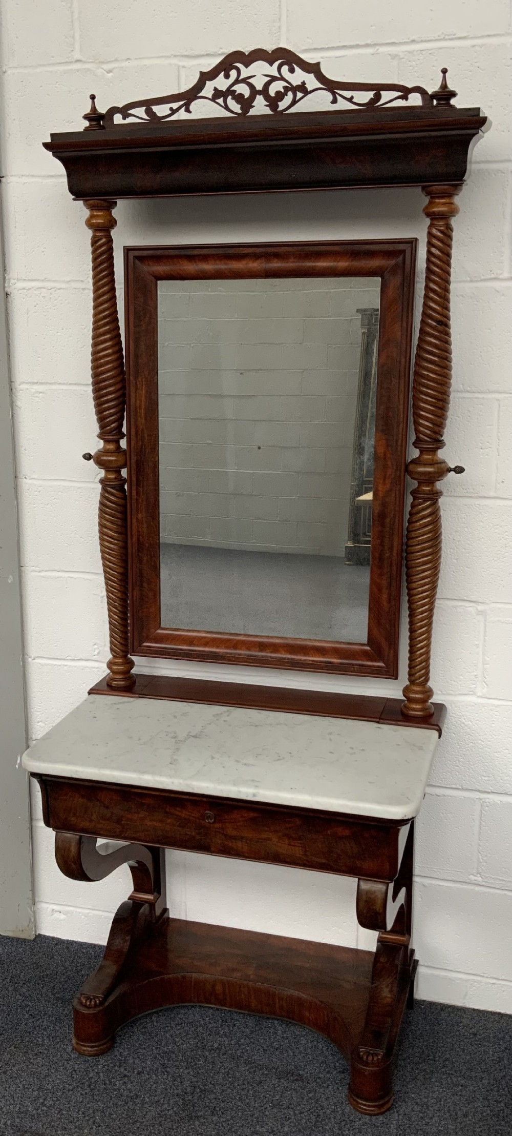 unusual french mahogany console