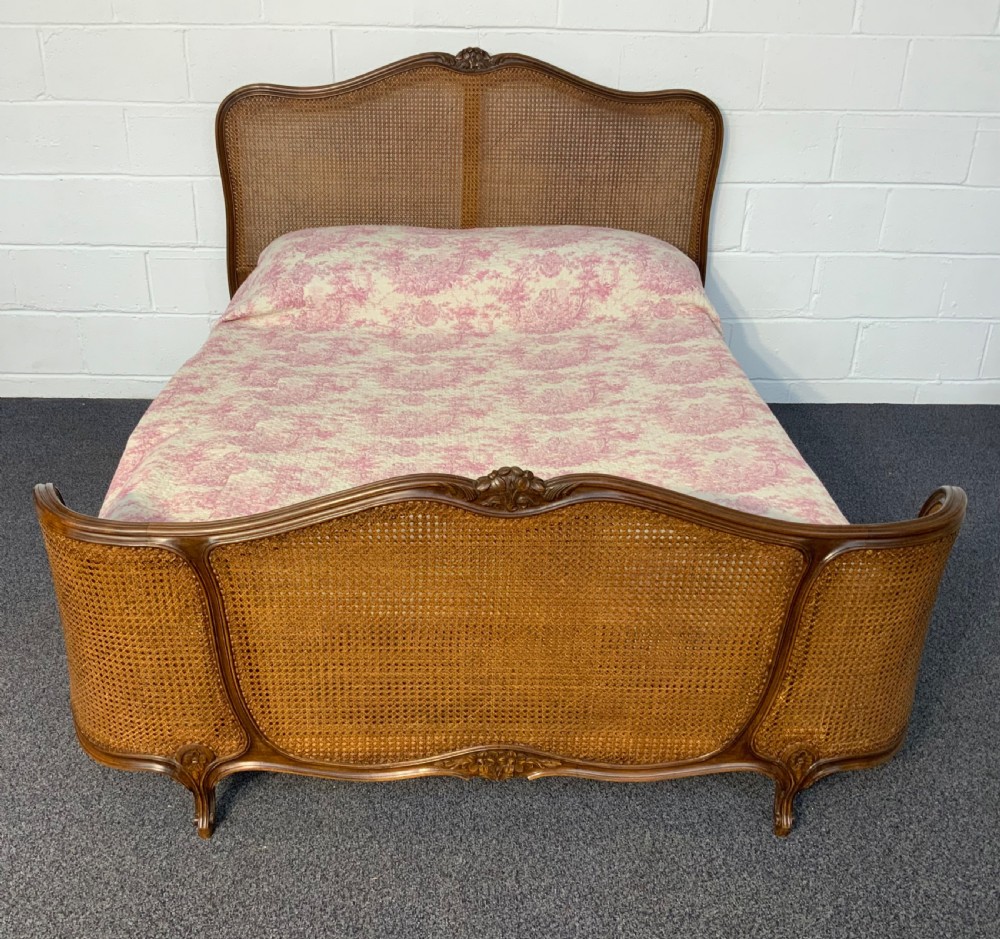 french walnut bergere bed
