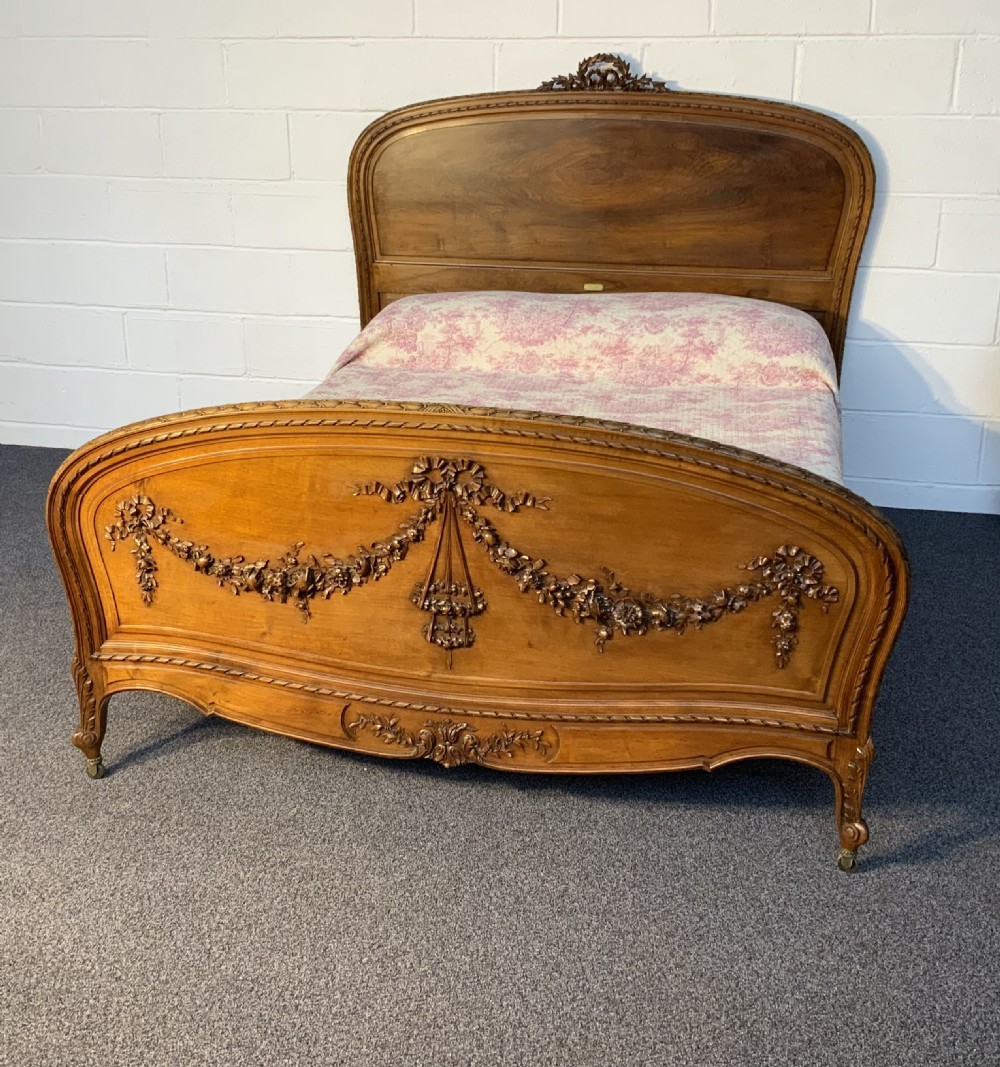 stunning french carved walnut kingsize bed paris maker