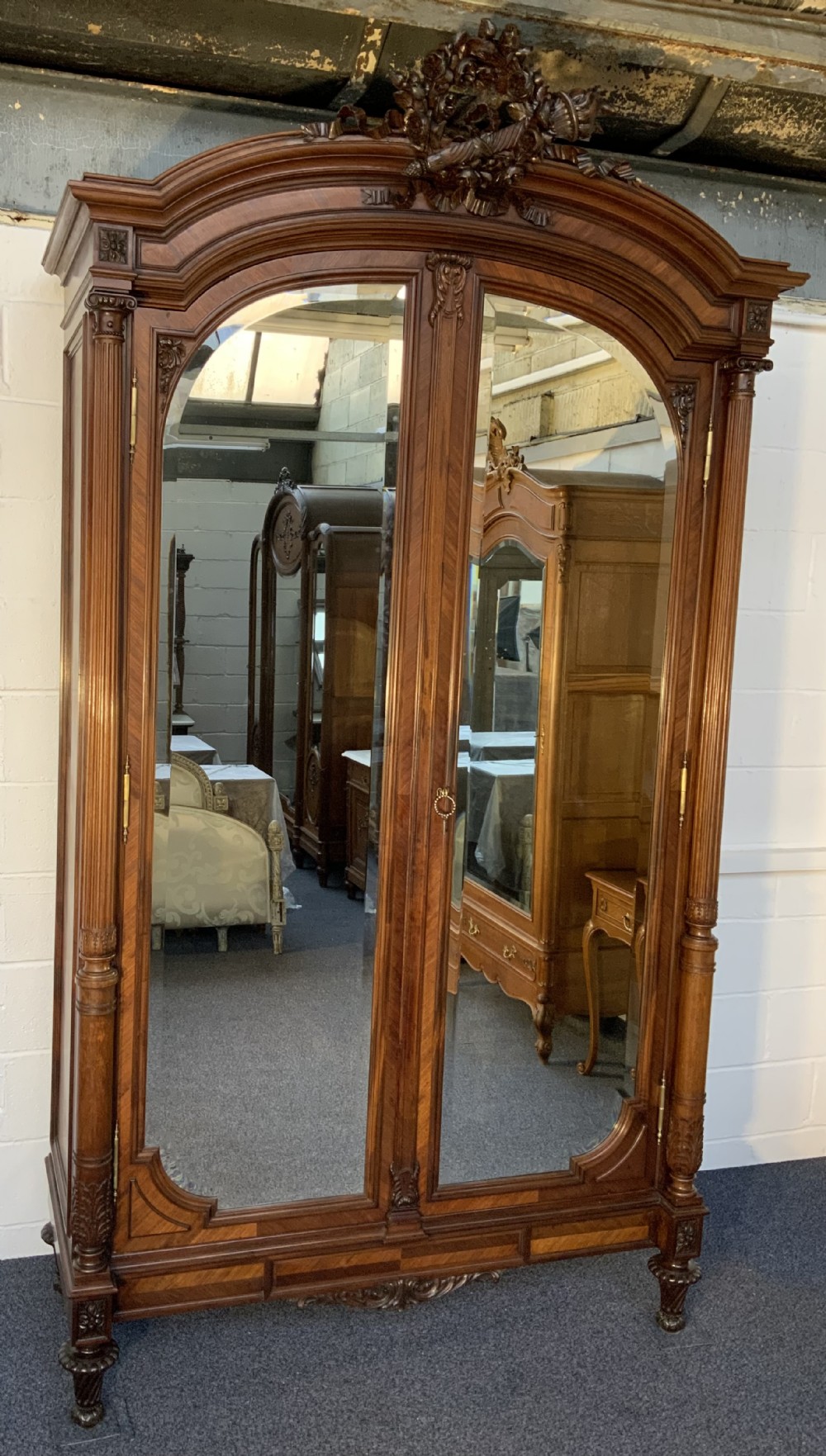 stunning french rosewood armoire of grand proportions
