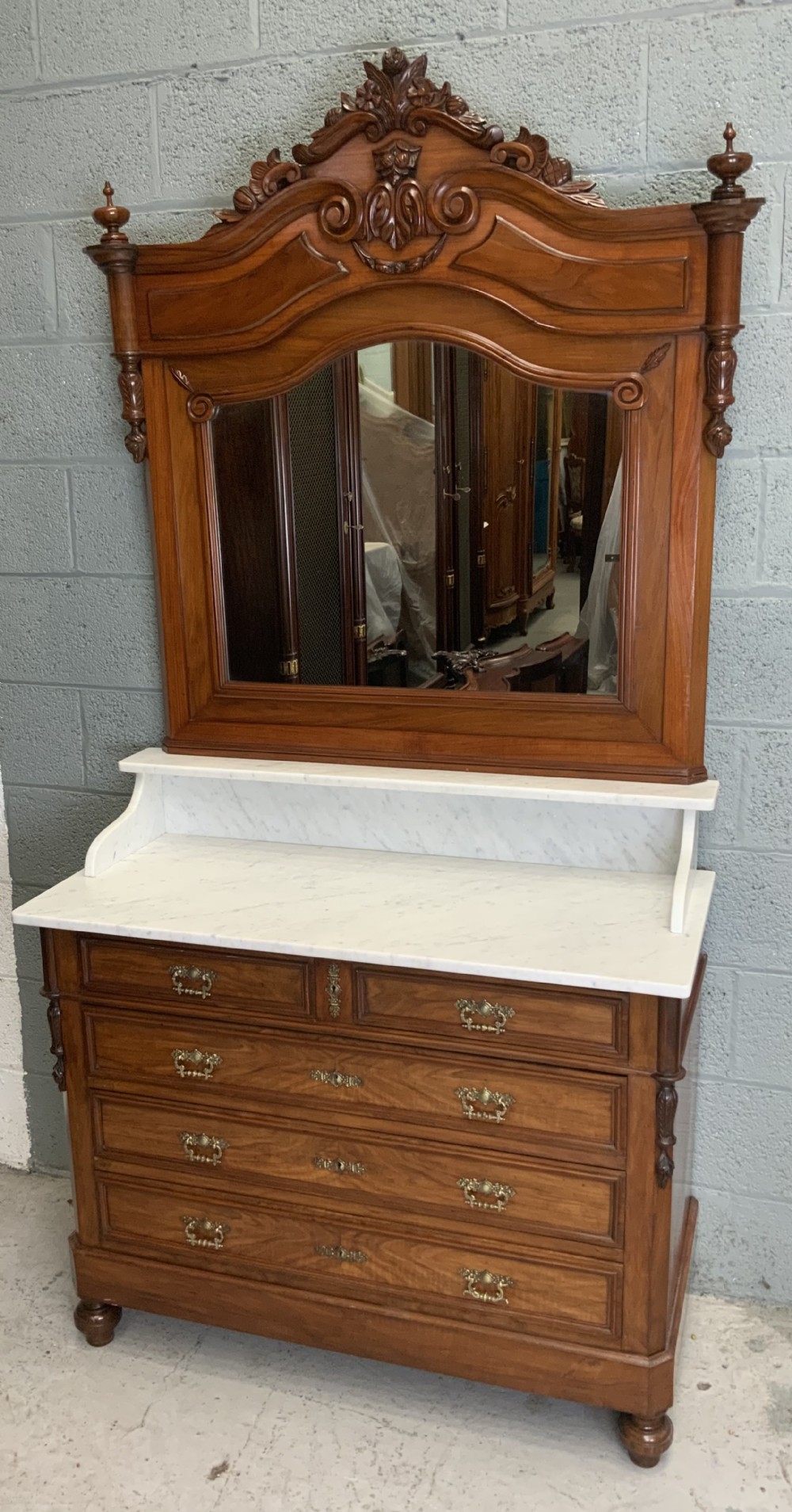 mahogany french marble topped washstand